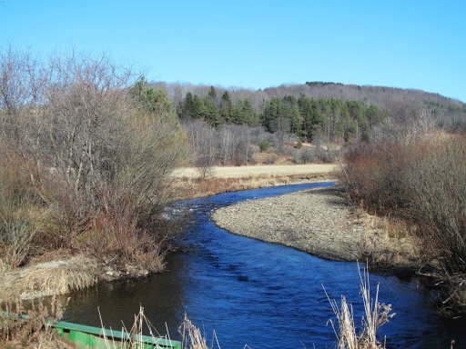 Chenunda Creek seen looking from upstream from Roeske Road. Further upstream, few sections of the stream are this open.   