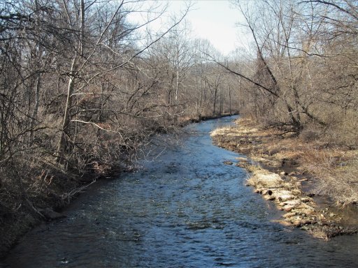 Chenunda Creek, seen looking downstream from the bridge on Route 19. 